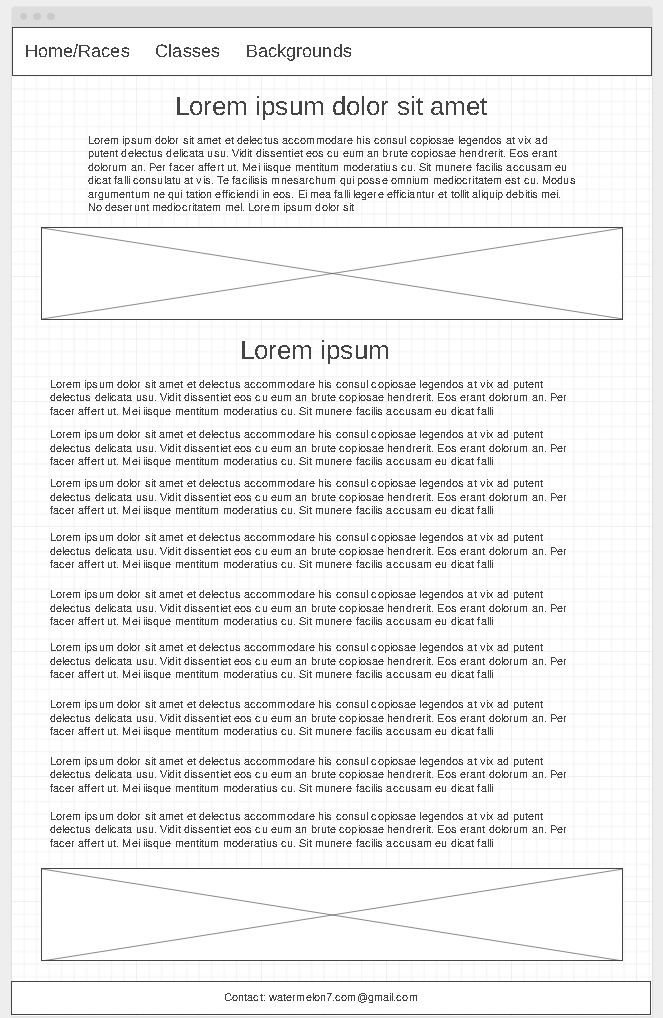home page wireframe